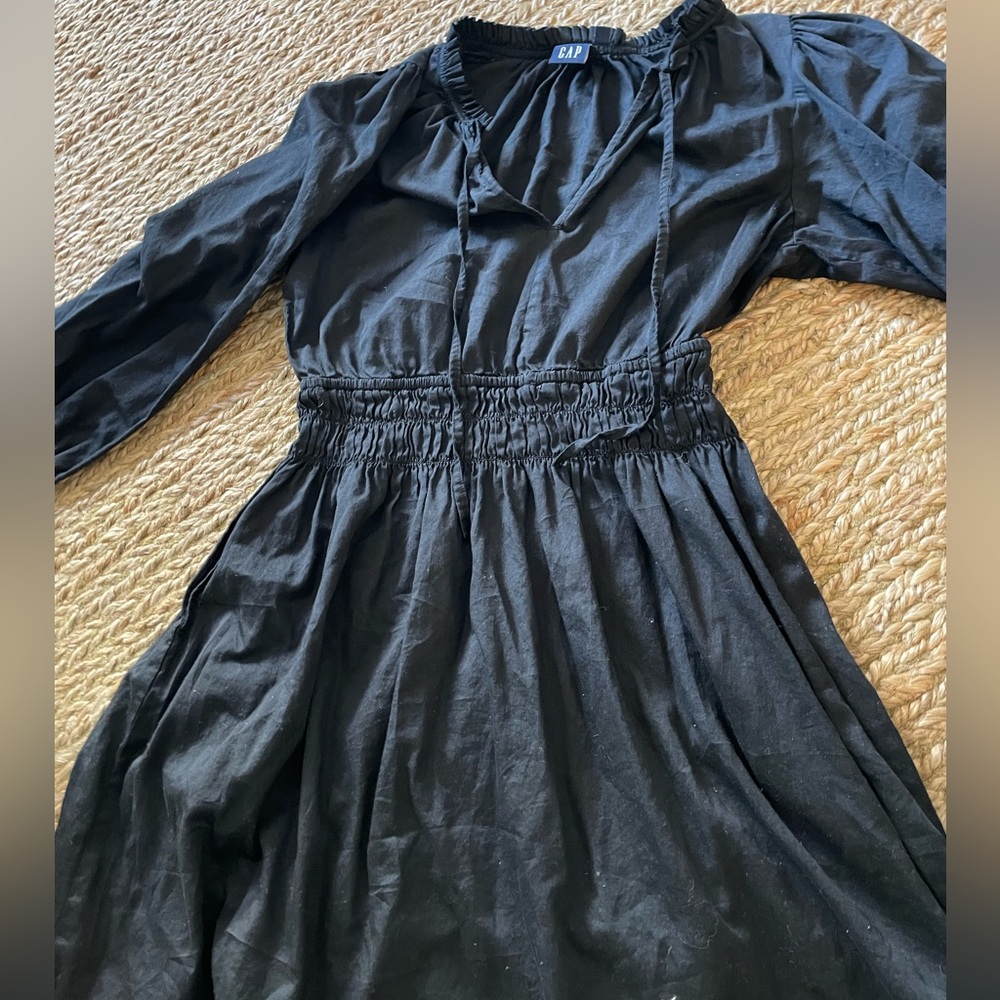 Black Gap Dress with Cinched Waist